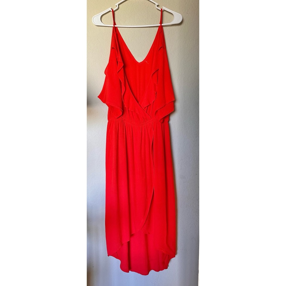 Red midi dress